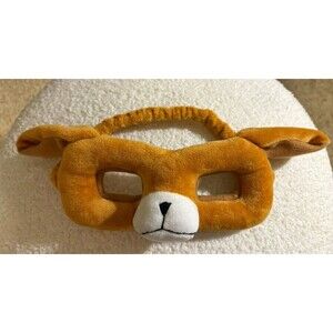 LAKESHORE Plush Animal Dog Mask Soft Elastic Band Brown Pretend Play Dress Up